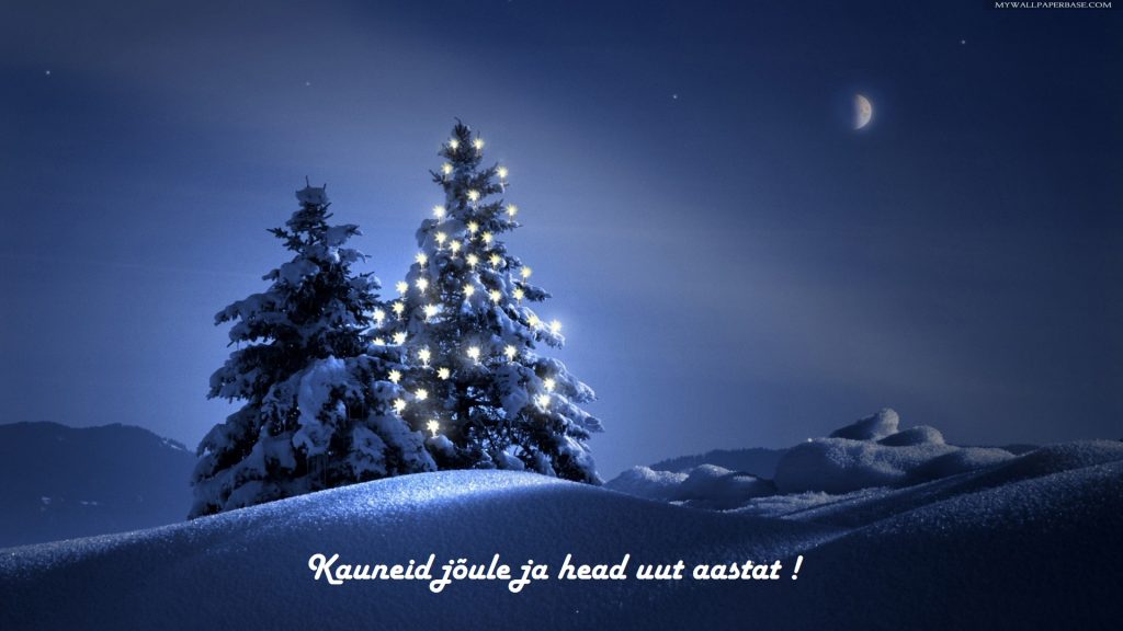 Winter Scenery Hill Sky Beautiful Snow Christmas Lightining Moon Night Pinetrees Fullscreen Wallpaper